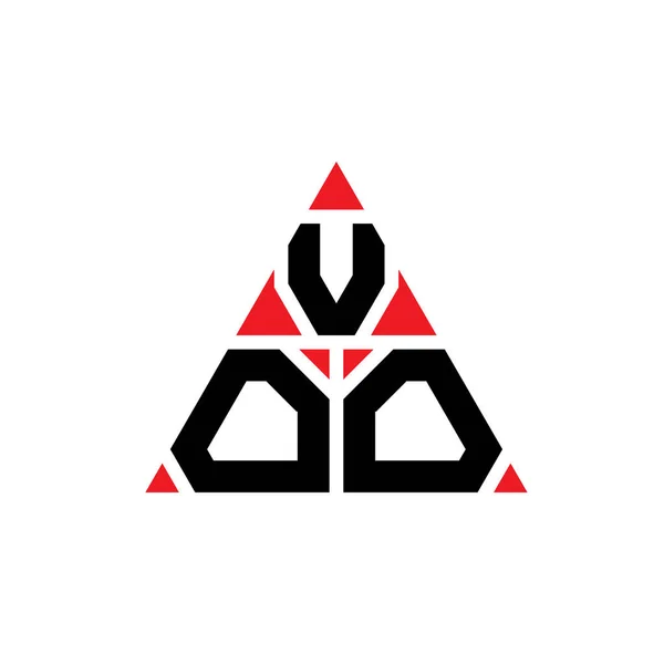 三角形の形をしたVoo三角形の文字ロゴデザイン Voo三角形ロゴデザインモノグラム 赤い色のVoo三角形ベクトルロゴテンプレート Voo三角形のロゴシンプル エレガントで豪華なロゴ — ストックベクタ
