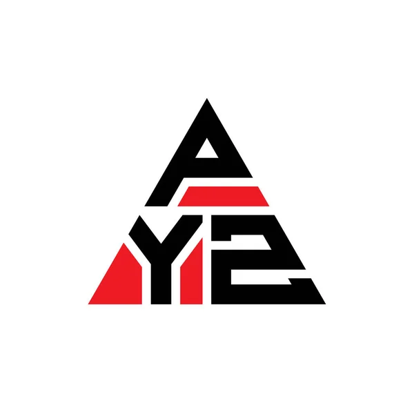 Pyz三角形字母标识设计与三角形形状 Pyz三角形标志设计单字 带有红色的Pyz三角形矢量标识模板 Pyz三角标识简单 豪华的标志 — 图库矢量图片
