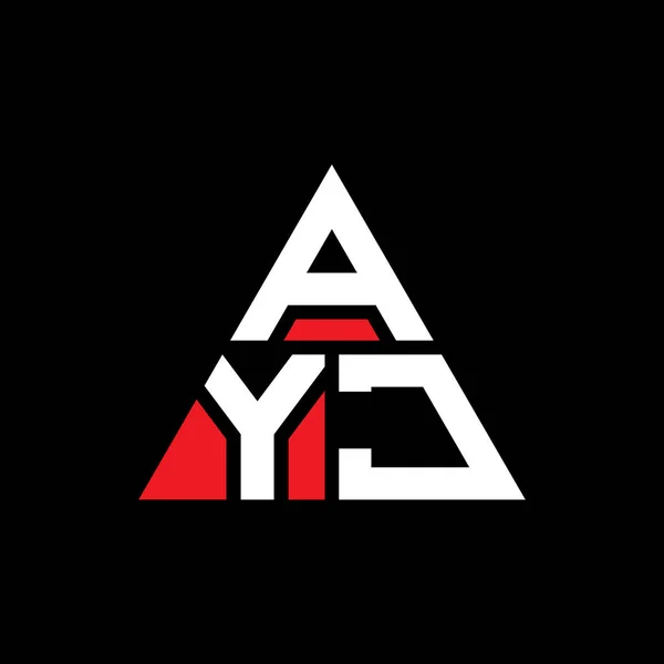 Ayj三角形字母标志设计与三角形形状 Ayj三角形徽标设计单字 带有红色的Ayj三角形矢量标识模板 Ayj三角徽标简单 — 图库矢量图片