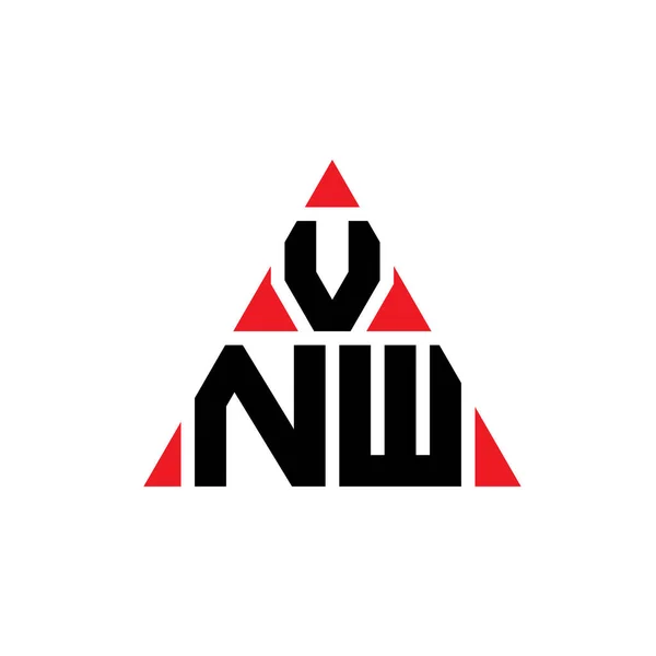 Vnw三角形字母标志设计与三角形形状 Vnw三角形徽标设计单字 Vnw三角形矢量标识模板与红色 Vnw三角标识简单 豪华的标志 — 图库矢量图片