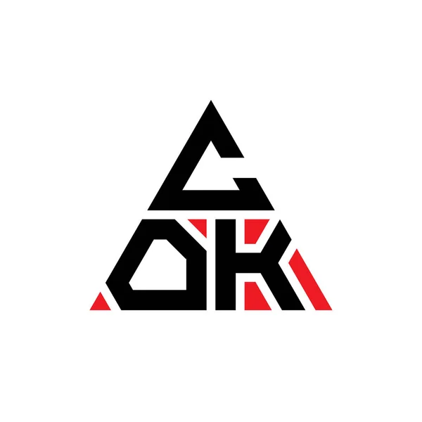 三角形の形をしたCok三角形の文字ロゴデザイン Cok三角形ロゴデザインモノグラム 赤い色のコック三角形ベクトルロゴテンプレート Cok三角形のロゴシンプル エレガントで豪華なロゴ — ストックベクタ