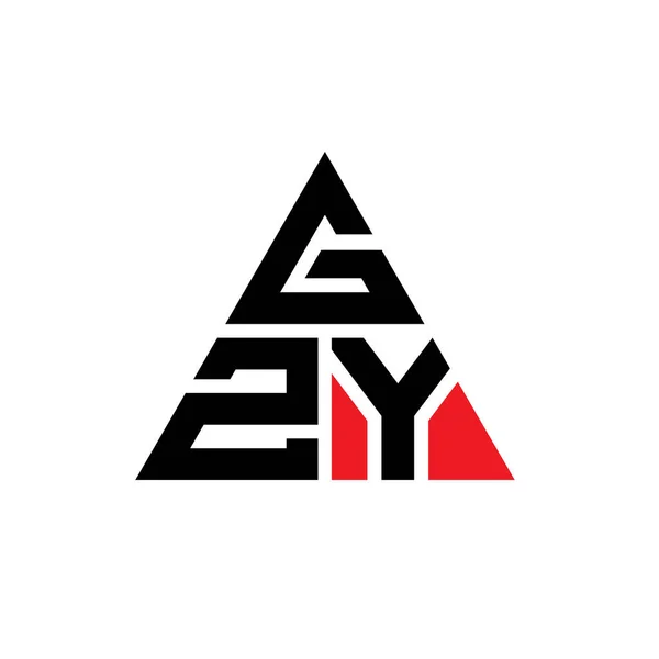 Gzy三角形字母标志设计与三角形形状 Gzy三角形标志设计单字 Gzy三角形矢量标识模板与红色 Gzy三角标识简单 豪华的标志 — 图库矢量图片