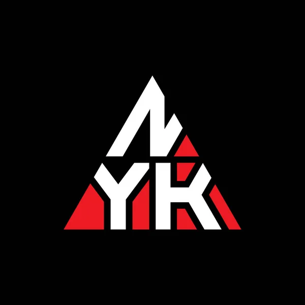 뉴욕의 삼각형 디자인 삼각형 있습니다 Nyk 삼각형 디자인 모노그램 Nyk — 스톡 벡터