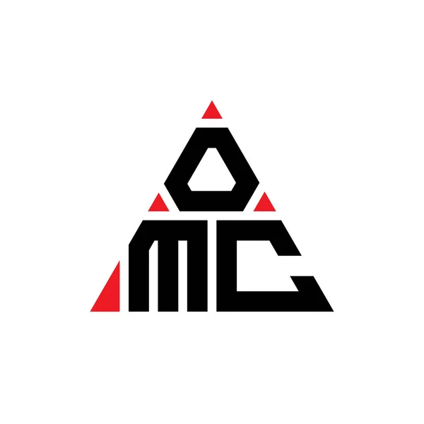 Omc Triangel Bokstav Logotyp Design Med Triangel Form Omc Triangel — Stock vektor