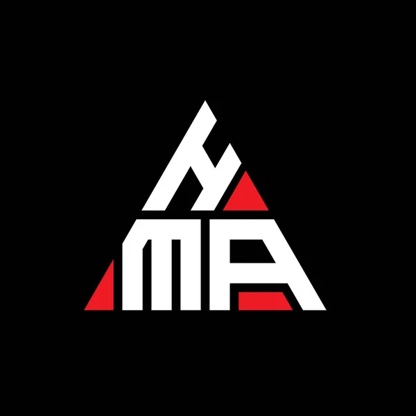 Diseño Del Logotipo Letra Del Triángulo Hma Con Forma Triángulo — Vector de stock
