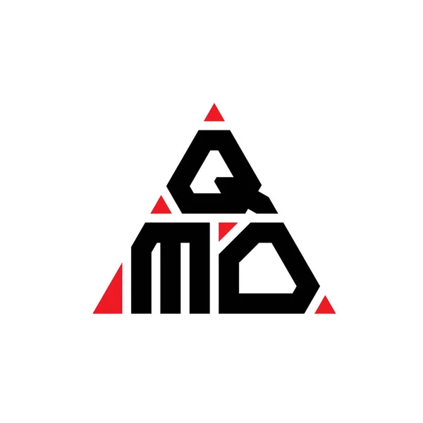 Qmo三角形字母标志设计与三角形形状 Qmo三角形标志设计单字 带有红色的Qmo三角形矢量标识模板 Qmo三角标识简单 豪华的标志 — 图库矢量图片