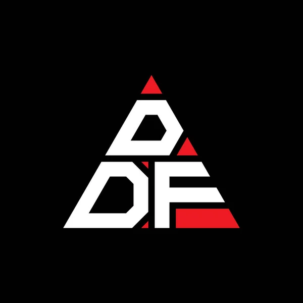 三角形状のDdf三角形文字ロゴデザイン Ddf三角形ロゴデザインモノグラム 赤い色のDdf三角形ベクトルロゴテンプレート Ddf三角形のロゴシンプル エレガントで豪華なロゴ — ストックベクタ