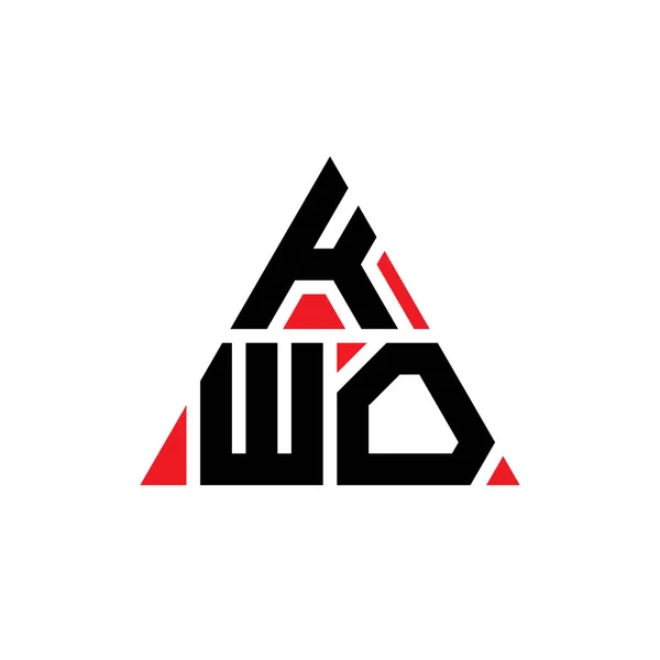 Kwo Трикутний Дизайн Логотипу Букви Формою Трикутника Kwo Трикутний Логотип — стоковий вектор