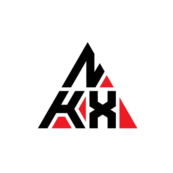 Üçgen Şekilli Nkx Üçgen Harf Logosu Tasarımı Nkx Üçgen Logo — Stok Vektör