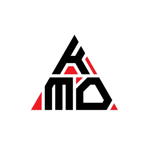 三角形のKmo三角形の文字のロゴデザイン Kmo三角形のロゴデザインモノグラム Kmo赤い色の三角形ベクトルロゴテンプレート Kmo三角形のロゴシンプル エレガントで豪華なロゴ — ストックベクタ