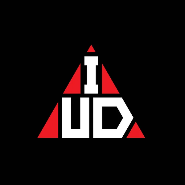Design Trojúhelníkového Písmene Iud Trojúhelníkovým Tvarem Iud Trojúhelník Logo Design — Stockový vektor
