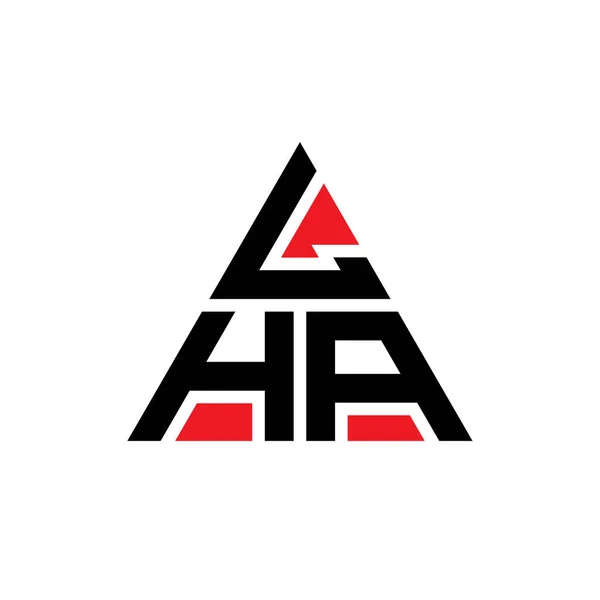 Lha三角形字母标志设计与三角形形状 Lha三角形标志设计单字 带有红色的Lha三角形矢量标识模板 Lha三角标识简单 豪华的标志 — 图库矢量图片