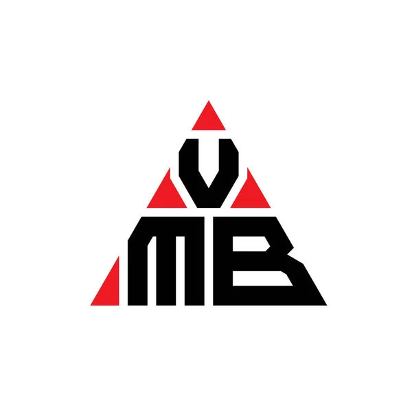 三角形のVmbの三角形の文字のロゴデザイン Vmb三角形のロゴデザインモノグラム Vmb赤い色の三角形ベクトルロゴテンプレート Vmbの三角形のロゴシンプル エレガントで豪華なロゴ — ストックベクタ