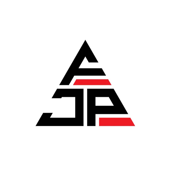 Fjp三角形字母标志设计与三角形形状 Fjp三角形标志设计单字 Fjp三角形矢量标识模板与红色 Fjp三角标识简单 豪华的标志 — 图库矢量图片