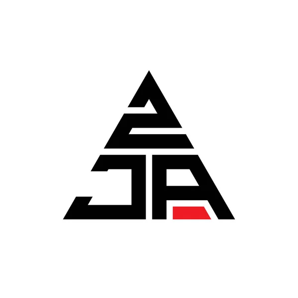 Zja三角形字母标志设计与三角形形状 Zja三角形徽标设计单字 Zja三角形矢量标识模板与红色 Zja三角标识简单 豪华的标志 — 图库矢量图片
