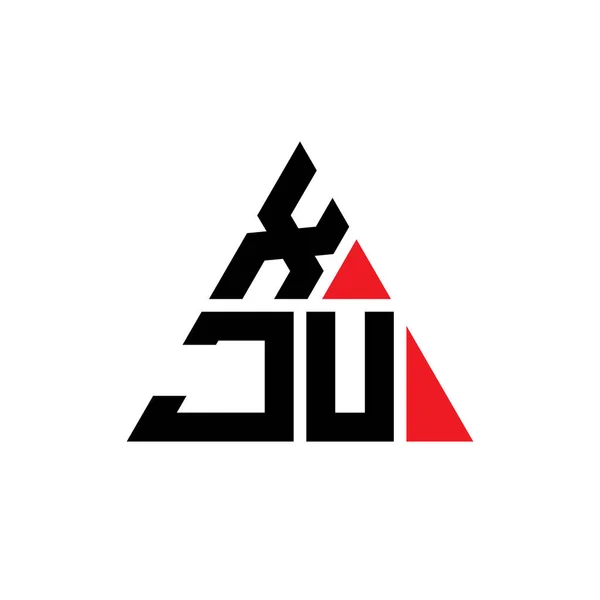 Xju三角形字母标志设计与三角形形状 Xju三角形徽标设计单字 Xju三角形矢量标识模板与红色 Xju三角徽标简单 — 图库矢量图片