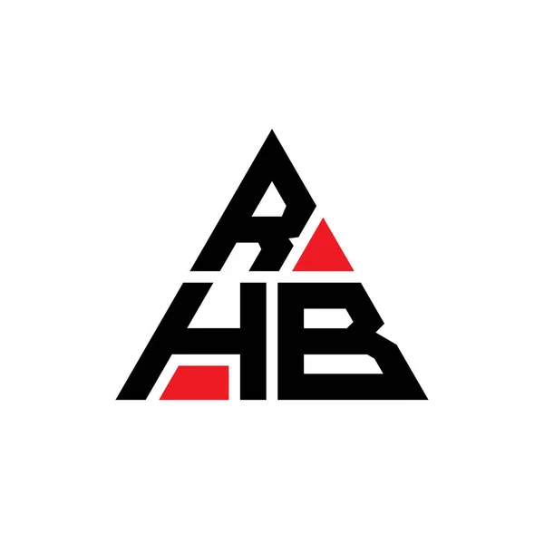 Rhb三角形字母标志设计与三角形形状 Rhb三角形标志设计单字 Rhb三角形矢量标识模板与红色 Rhb三角标识简单 豪华的标志 — 图库矢量图片