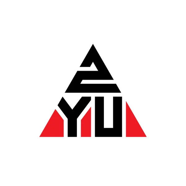 Zyu三角形字母标志设计与三角形形状 Zyu三角形徽标设计单字 Zyu三角形矢量标识模板与红色 Zyu三角徽标简单 — 图库矢量图片