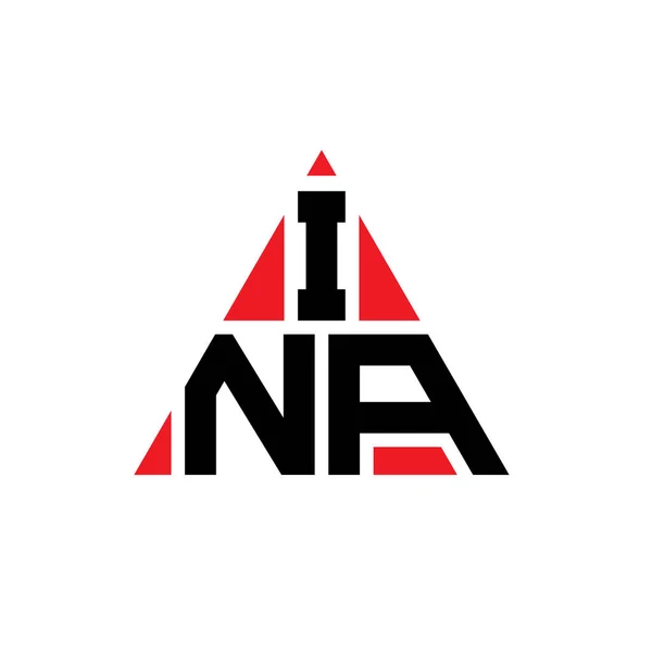 Trójkątne Logo Ina Kształcie Trójkąta Monografia Projektu Logo Trójkąta Ina — Wektor stockowy