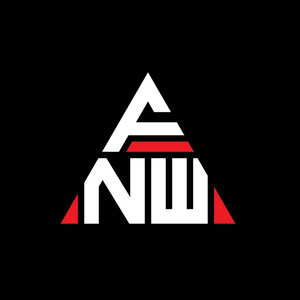 Fnw三角形字母标志设计与三角形形状 Fnw三角形标志设计的主题图 Fnw三角形矢量标识模板与红色 Fnw三角标识简单 豪华的标志 — 图库矢量图片