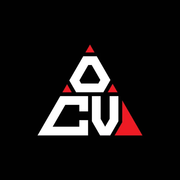 Ocv三角形字母标志设计与三角形形状 Ocv三角形标志设计单字 带有红色的Ocv三角形矢量标识模板 Ocv三角标识简单 豪华的标志 — 图库矢量图片