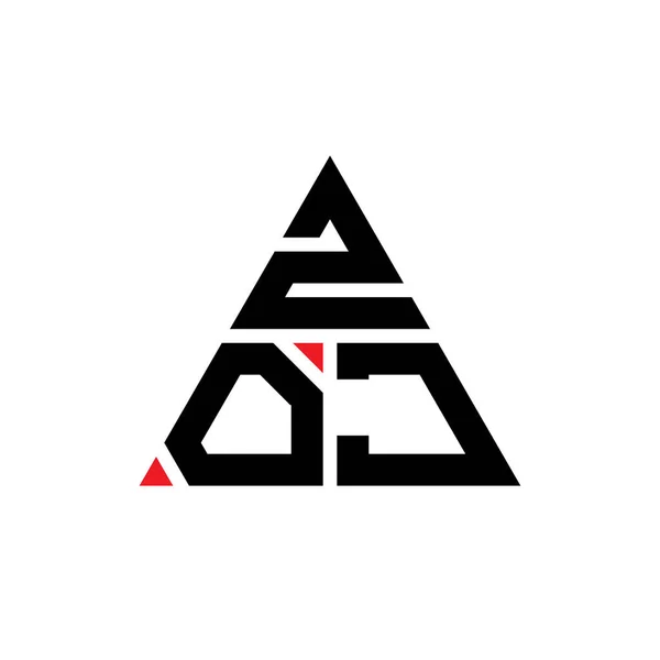 Zoj三角形字母标志设计与三角形形状 Zoj三角形徽标设计单字 Zoj三角形矢量标识模板与红色 Zoj三角标识简单 豪华的标志 — 图库矢量图片