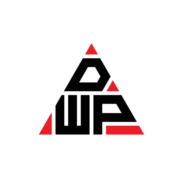 Dwp三角形字母标志设计与三角形形状 Dwp三角形标志设计单字 Dwp三角形矢量标识模板与红色 Dwp三角标识简单 豪华的标志 — 图库矢量图片