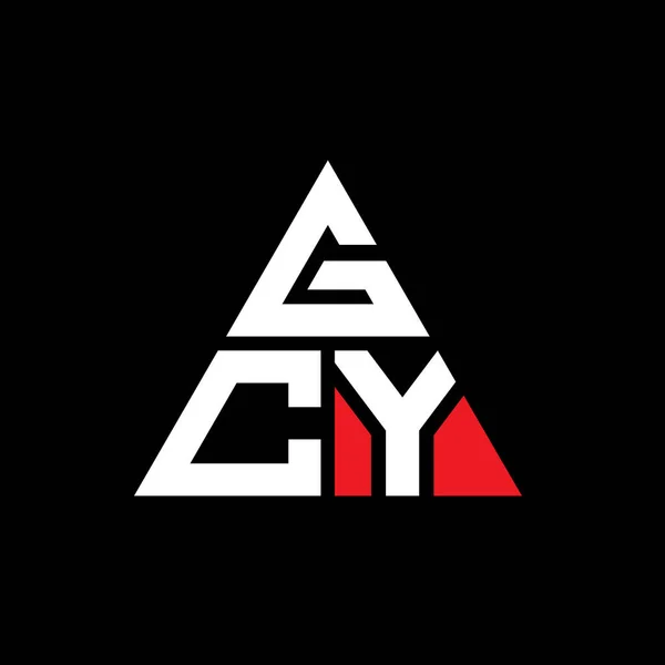三角形の形をしたGcy三角形文字ロゴデザイン Gcy三角形ロゴデザインモノグラム 赤い色のGcy三角形ベクトルロゴテンプレート Gcy三角のロゴ シンプルでエレガントで豪華なロゴ — ストックベクタ