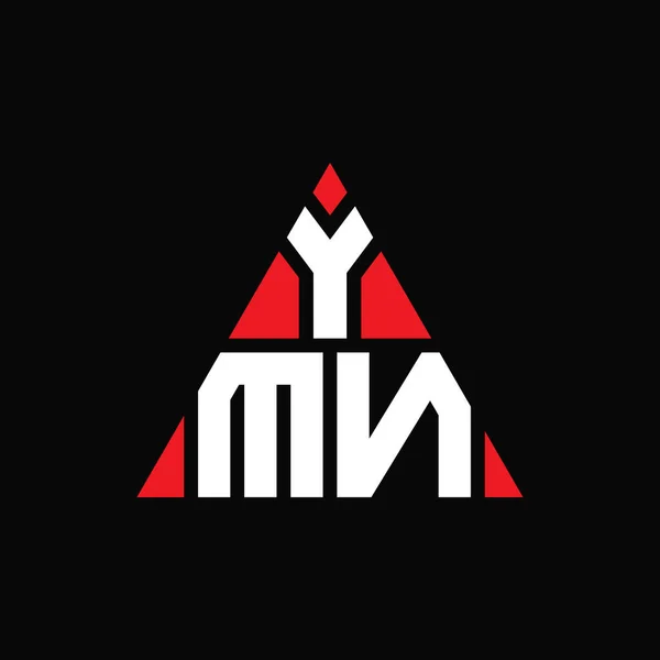 Ymn三角形字母标志设计与三角形形状 Ymn三角形徽标设计单字 Ymn三角形矢量标识模板与红色 Ymn三角标识简单 豪华的标志 — 图库矢量图片