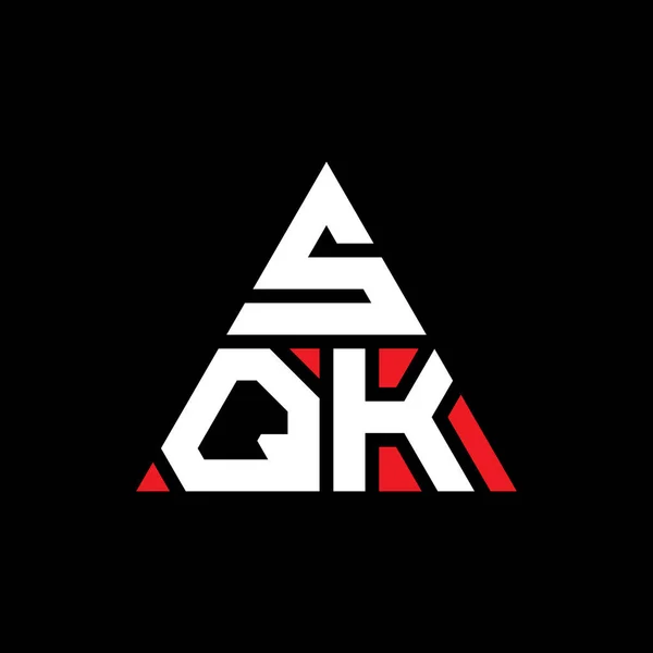 Sqk Triangle Letter Logo Design Triangle Shape Sqk Triangle Logo — Stock Vector