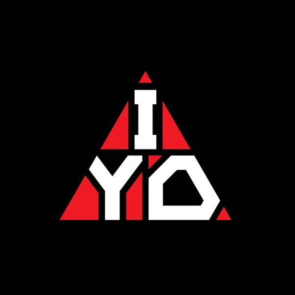 三角形のIyo三角形の文字ロゴデザイン Iyo三角形のロゴデザインモノグラム 赤い色のIyo三角形ベクトルロゴテンプレート Iyo三角形のロゴシンプル エレガントで豪華なロゴ — ストックベクタ