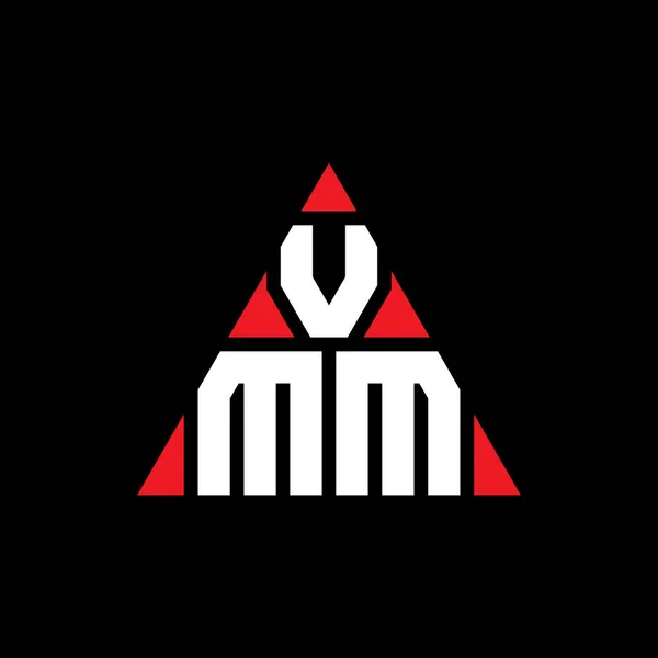 Vmm三角形字母标志设计与三角形形状 Vmm三角形标志的设计 Vmm三角形矢量标识模板与红色 Vmm三角标识简单 豪华的标志 — 图库矢量图片