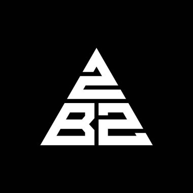 Üçgen şekilli ZBZ üçgen harf logosu tasarımı. ZBZ üçgen logo tasarımı monogramı. Kırmızı renkli ZBZ üçgen vektör logo şablonu. ZBZ üçgen logosu Basit, Zarif ve Lüks Logo.
