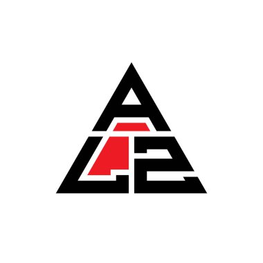 Üçgen şekilli ALZ üçgen harf logosu tasarımı. ALZ üçgen logo tasarımı monogramı. Kırmızı renkli ALZ üçgen vektör logo şablonu. ALZ üçgen logosu Basit, Zarif ve Lüks Logo.