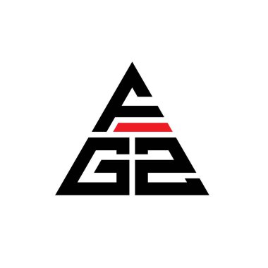 Üçgen şekilli FGZ üçgen harf logosu tasarımı. FGZ üçgen logo tasarımı monogramı. Kırmızı renkli FGZ üçgen vektör şablonu. FGZ üçgen logosu Basit, Zarif ve Lüks Logo.
