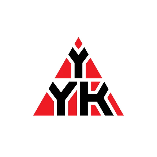 Návrh Trojúhelníkového Písmene Yyk Trojúhelníkovým Tvarem Yyk Trojúhelník Logo Design — Stockový vektor