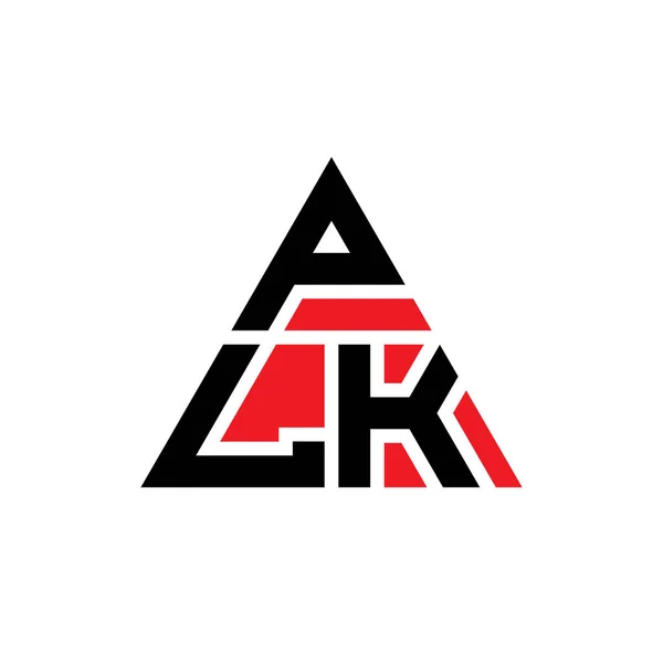 stock vector PLK triangle letter logo design with triangle shape. PLK triangle logo design monogram. PLK triangle vector logo template with red color. PLK triangular logo Simple, Elegant, and Luxurious Logo.