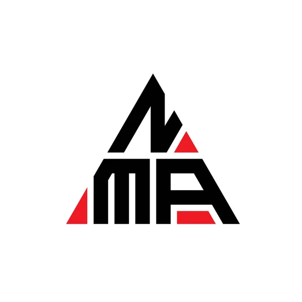 삼각형 Nma 디자인 Nma 디자인 모노그램 Nma 삼각형 템플릿은 색이다 — 스톡 벡터