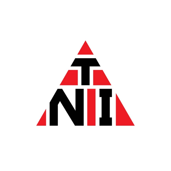 Návrh Trojúhelníkového Písmene Tni Trojúhelníkovým Tvarem Tni Trojúhelník Logo Design — Stockový vektor