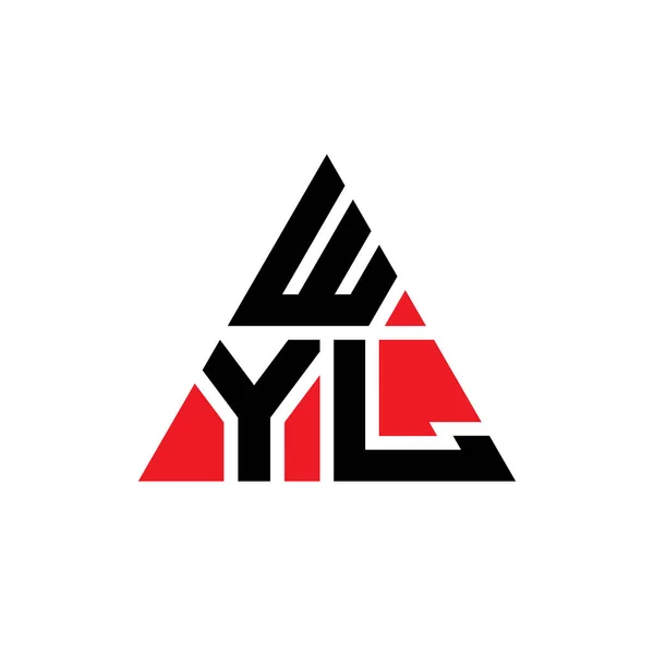 Wyl三角形字母标志设计与三角形形状 Wyl三角形标志设计单字 Wyl三角形矢量标识模板与红色 Wyl三角标识简单 豪华的标志 — 图库矢量图片