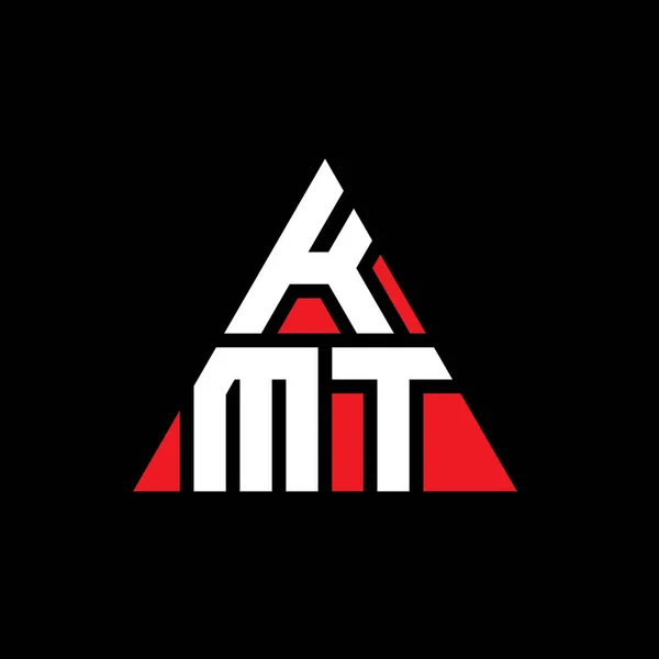 三角形のKmt三角形の文字のロゴデザイン Kmt三角形のロゴデザインモノグラム 赤い色のKmt三角形ベクトルロゴテンプレート Kmt三角形のロゴシンプル エレガントで豪華なロゴ — ストックベクタ