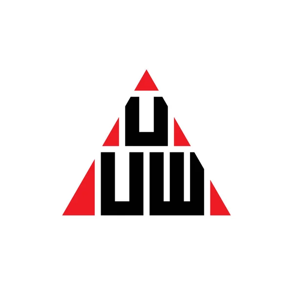 Uuw Driehoekige Letter Logo Ontwerp Met Driehoekige Vorm Uuw Driehoek — Stockvector