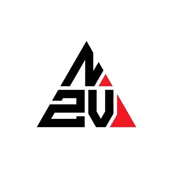Nzv三角形字母标志设计与三角形形状 Nzv三角形标志设计图 Nzv三角形矢量标识模板与红色 Nzv三角标识简单 豪华的标志 — 图库矢量图片