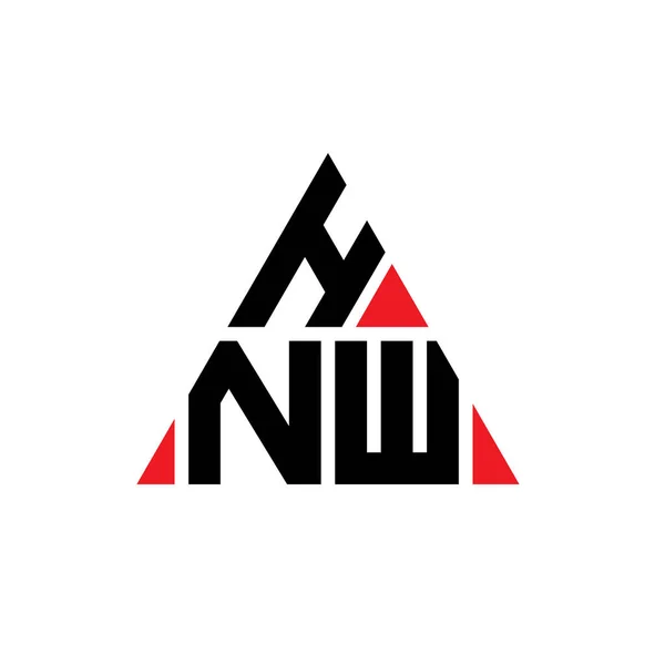 Hnw三角形字母标志设计与三角形形状 Hnw三角形徽标设计 Hnw三角形矢量标识模板与红色 Hnw三角标识简单 豪华的标志 — 图库矢量图片