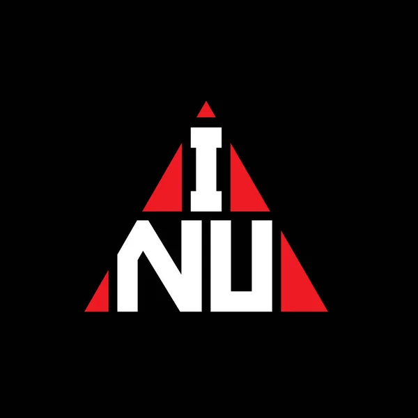 Inu Driehoekig Logo Met Driehoekige Vorm Inu Driehoek Logo Ontwerp — Stockvector