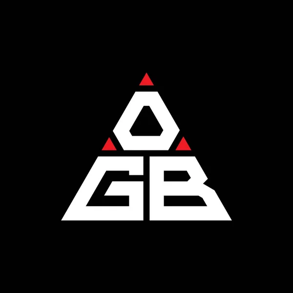 Ogb三角形字母标志设计与三角形形状 Ogb三角形标志设计单字 带有红色的Ogb三角形矢量标识模板 Ogb三角标识简单 豪华的标志 — 图库矢量图片