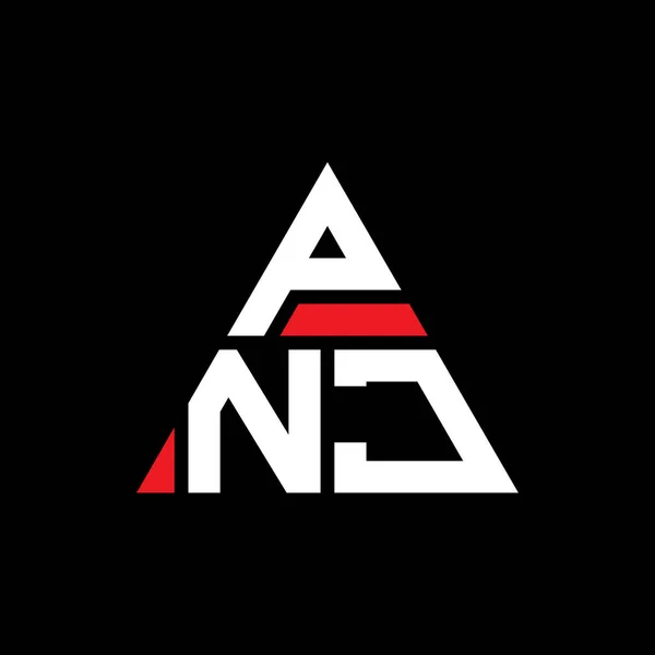 Pnj Triangle Letter Logo Design Triangle Shape Pnj Triangle Logo — Stock Vector