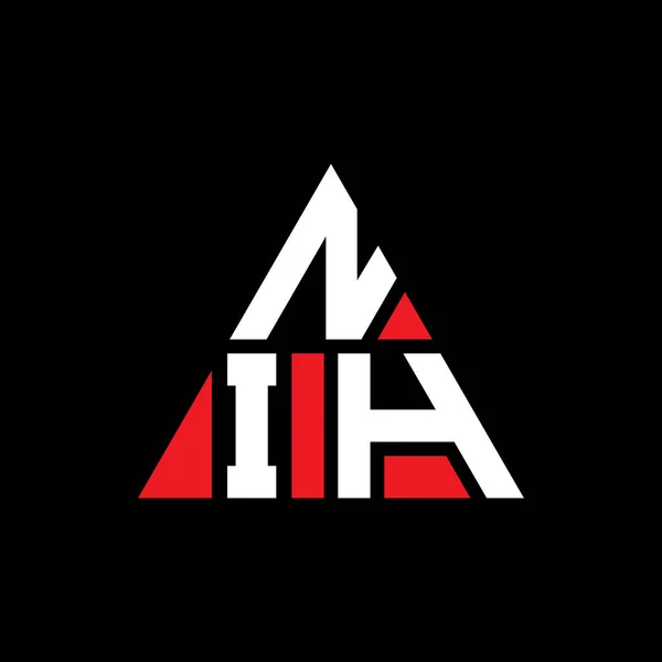 Design Del Logo Della Lettera Triangolo Nih Con Forma Triangolo — Vettoriale Stock