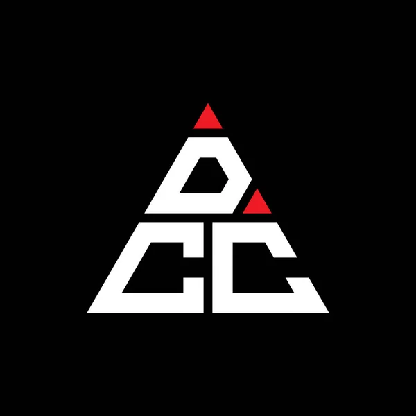 三角形状のDcc三角形文字ロゴデザイン Dcc三角形のロゴデザインモノグラム 赤い色のDcc三角形ベクトルロゴテンプレート Dcc三角形のロゴシンプル エレガントで豪華なロゴ — ストックベクタ