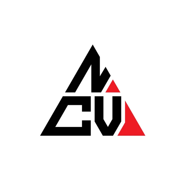 Ncv三角形字母标志设计与三角形形状 Ncv三角形标志设计图 Ncv三角形矢量标识模板与红色 Ncv三角标识简单 豪华的标志 — 图库矢量图片